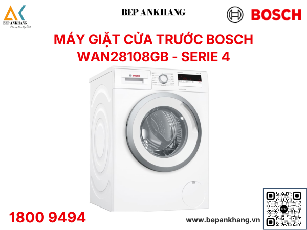 Máy giặt cửa trước Bosch WAN28108GB 8kg - Serie 4 - Xuất xứ: Ba Lan 